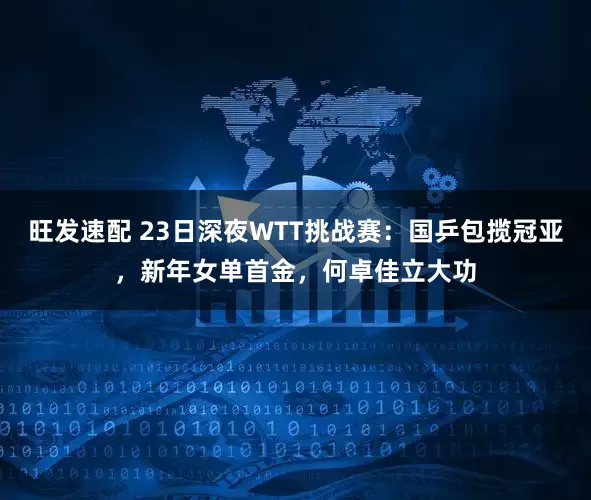 旺发速配 23日深夜WTT挑战赛：国乒包揽冠亚，新年女单首金，何卓佳立大功